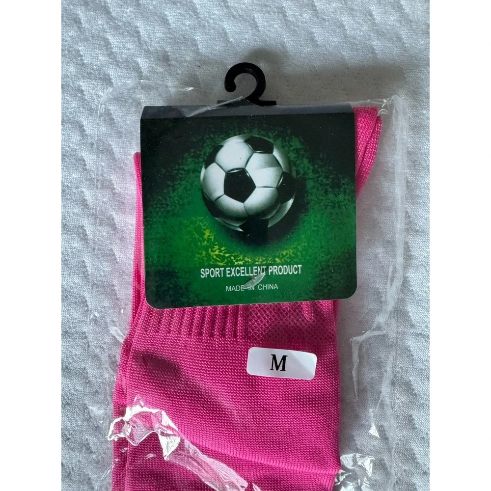Unbranded Unisex Medium Athletic Socks Pink White Striped